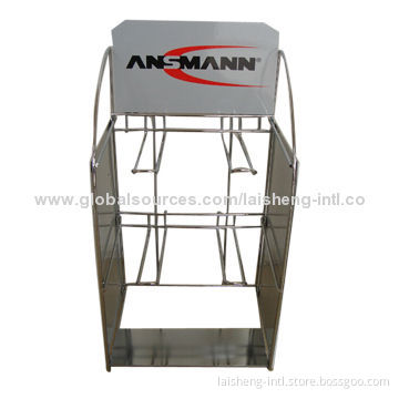 Metal battery counter top display rack